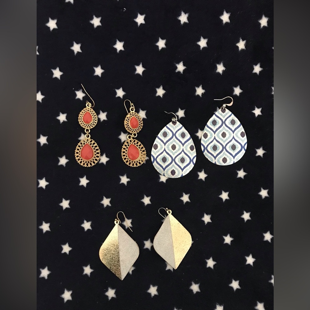 Three pair of Dangle Earrings